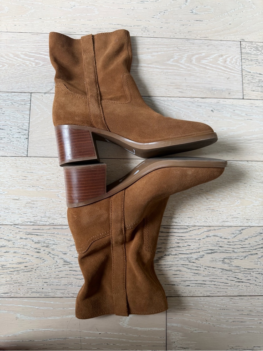 Steve Madden Chestnut Suede Block Heel Ankle Boots